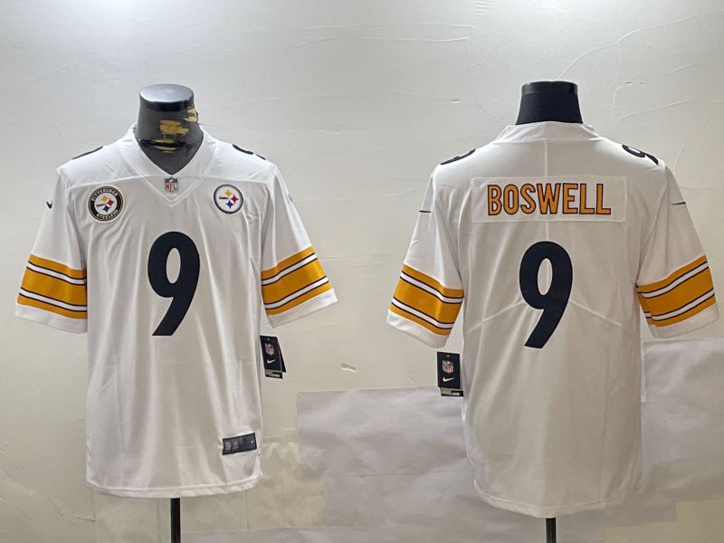 Men Pittsburgh Steelers #9 Boswell White 2024 Nike Limited NFL Jersey style 2->pittsburgh steelers->NFL Jersey